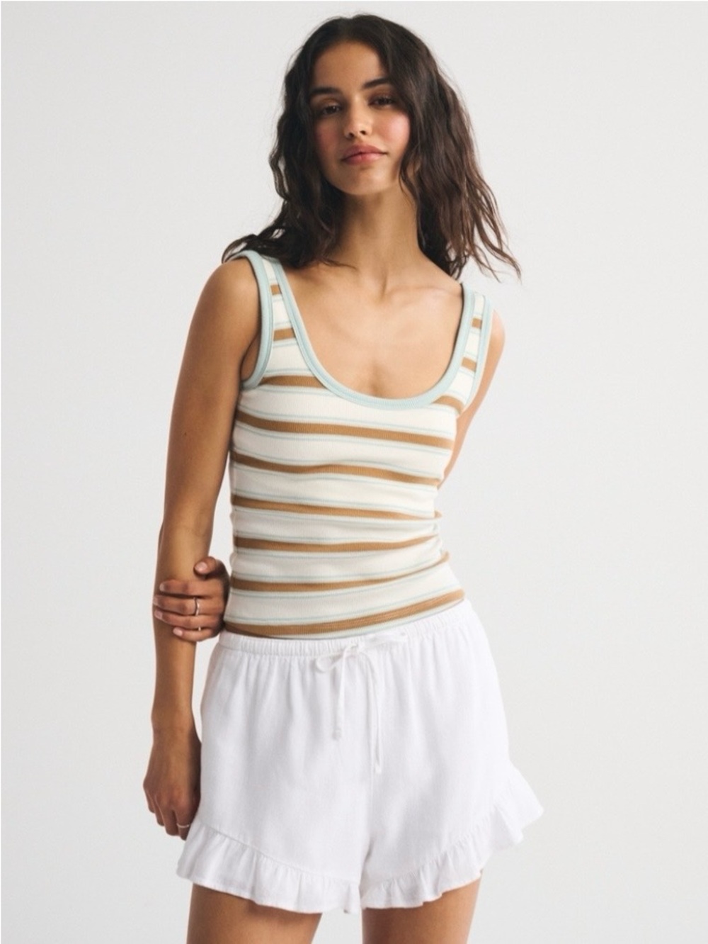 bra-free rib scoopneck tank